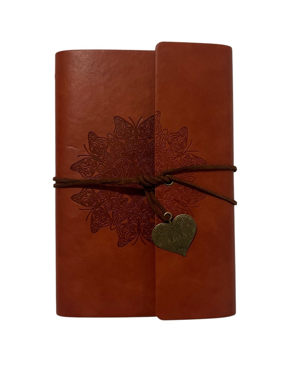 NIB Vintage Embossed PU Leather Refillable 6-Ring Binder Journal